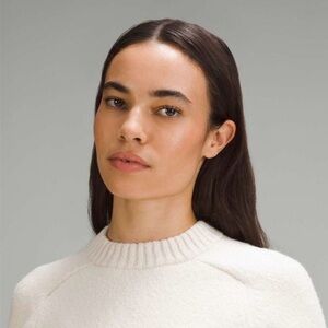 Lululemon Brushed Merino Wool Crewneck Light Ivory Neutral Athleisure Warm